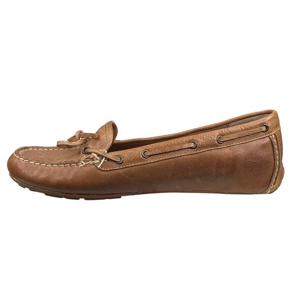 Abeo Women's Marilee Tan Leather Slip On Flats Size US 6 - Picture 2 of 12